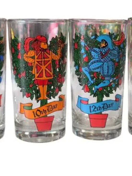 Libbey Other - Vintage Twelve Days of Christmas Glasses Complete Set of 12